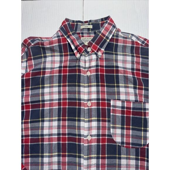 J. Crew Button Down Shirt Men's L Slim Colorful Indian Madras Plaid Lightweight - Picture 3 of 12